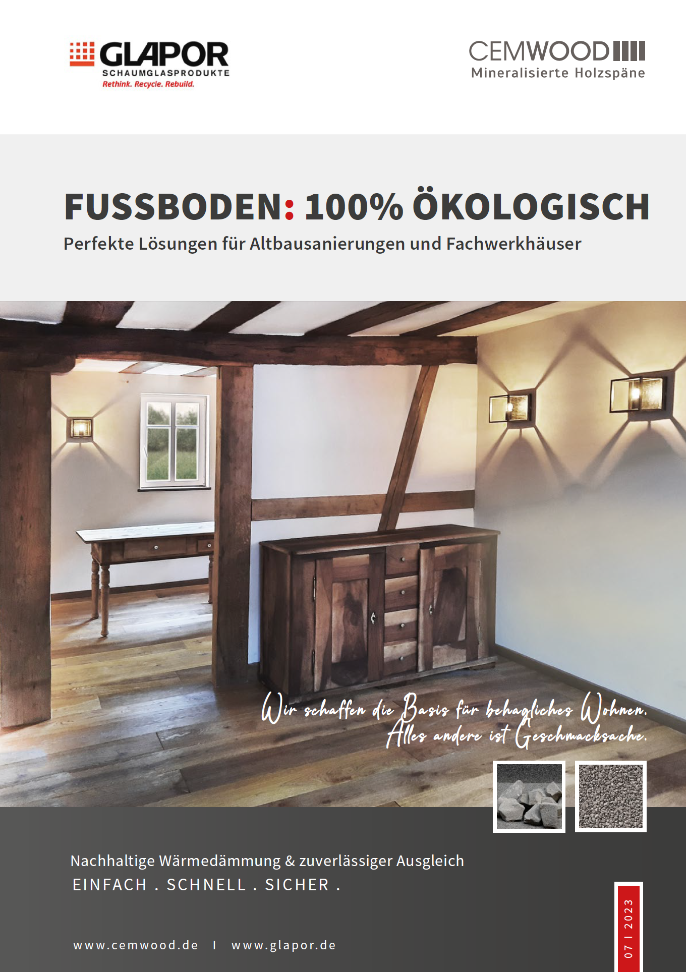 Deckblatt Fußboden Glapor Cemwood