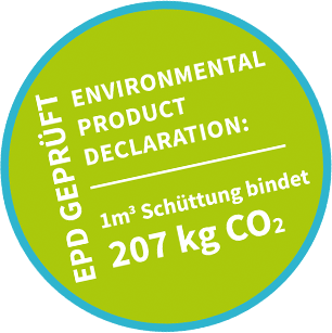 EPD Geprüft – 1m³ Schüttung bindet 207 kg CO₂